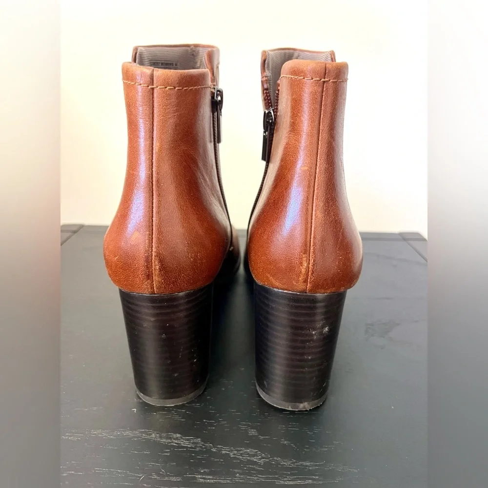 Rockport Total Motion Leather Ankle Booties - Lynix Tan Boots 9.5